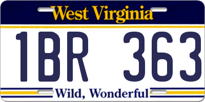 WV license plate 1BR363
