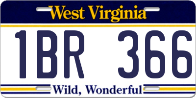 WV license plate 1BR366
