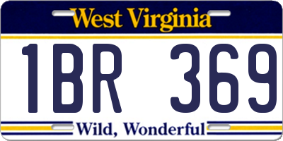WV license plate 1BR369