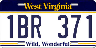 WV license plate 1BR371
