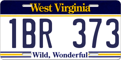 WV license plate 1BR373