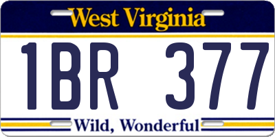 WV license plate 1BR377