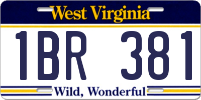 WV license plate 1BR381