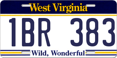 WV license plate 1BR383