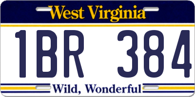 WV license plate 1BR384