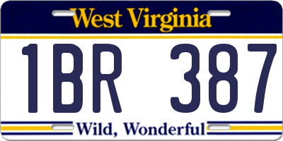 WV license plate 1BR387
