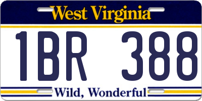 WV license plate 1BR388