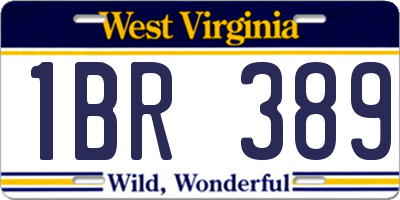 WV license plate 1BR389