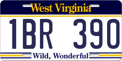 WV license plate 1BR390