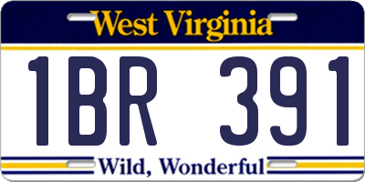 WV license plate 1BR391