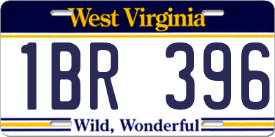 WV license plate 1BR396