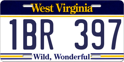 WV license plate 1BR397