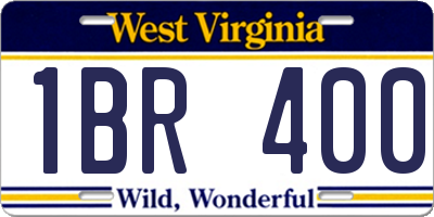 WV license plate 1BR400