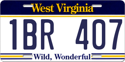 WV license plate 1BR407