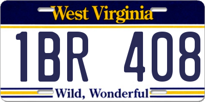 WV license plate 1BR408