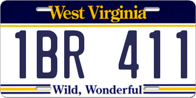 WV license plate 1BR411