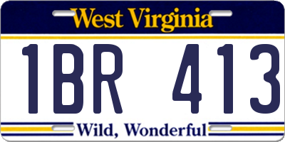 WV license plate 1BR413
