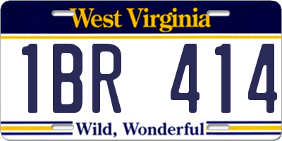 WV license plate 1BR414