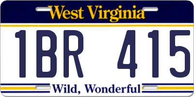 WV license plate 1BR415