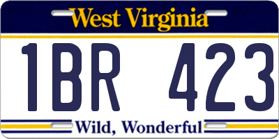 WV license plate 1BR423