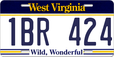WV license plate 1BR424