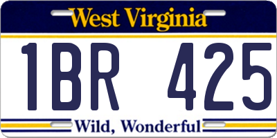 WV license plate 1BR425