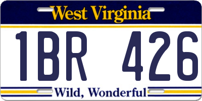 WV license plate 1BR426