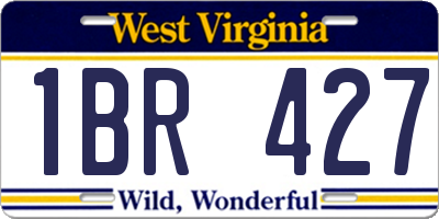 WV license plate 1BR427