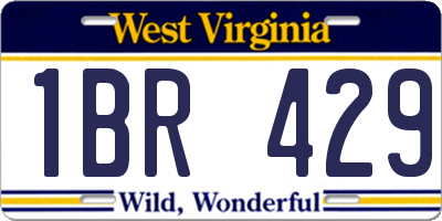 WV license plate 1BR429