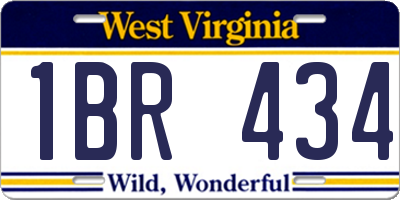 WV license plate 1BR434