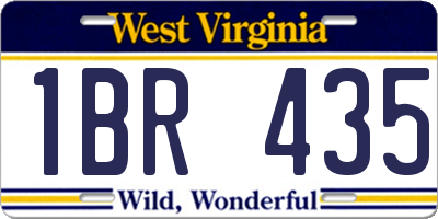 WV license plate 1BR435