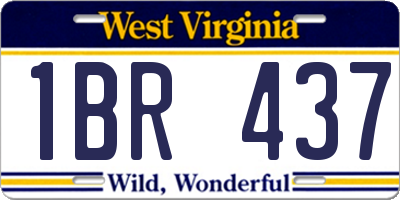 WV license plate 1BR437