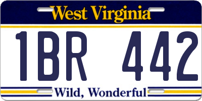 WV license plate 1BR442