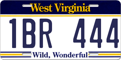 WV license plate 1BR444
