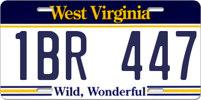 WV license plate 1BR447