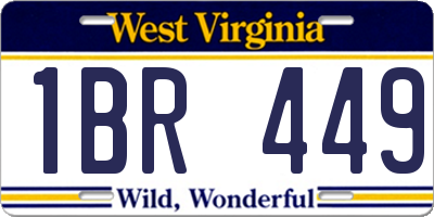 WV license plate 1BR449