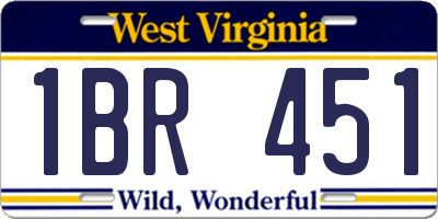 WV license plate 1BR451