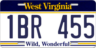 WV license plate 1BR455