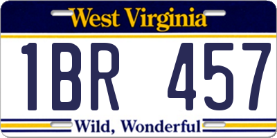 WV license plate 1BR457