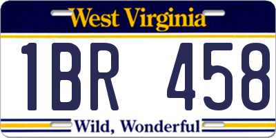 WV license plate 1BR458