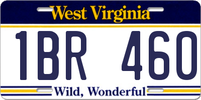 WV license plate 1BR460