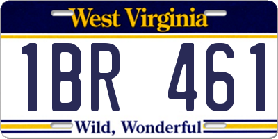 WV license plate 1BR461