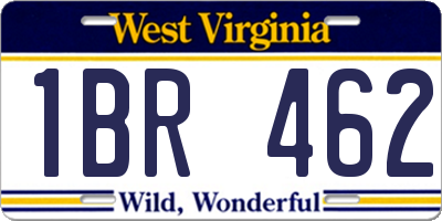 WV license plate 1BR462