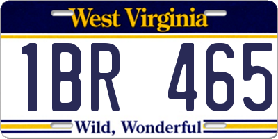 WV license plate 1BR465