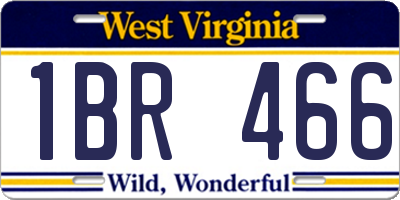 WV license plate 1BR466