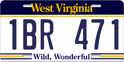 WV license plate 1BR471