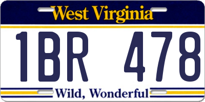 WV license plate 1BR478