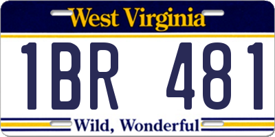 WV license plate 1BR481