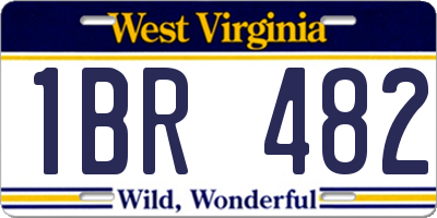 WV license plate 1BR482