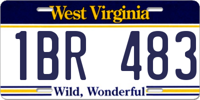 WV license plate 1BR483